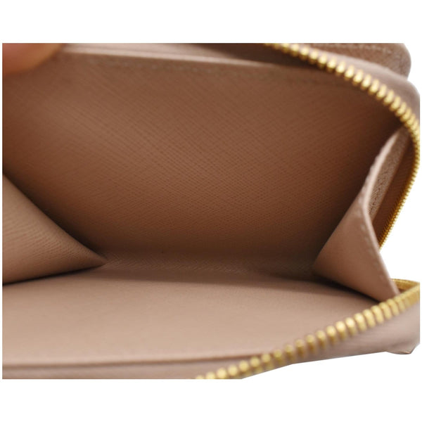 PRADA Small Saffiano Leather Zip Around Wallet Cameo Beige