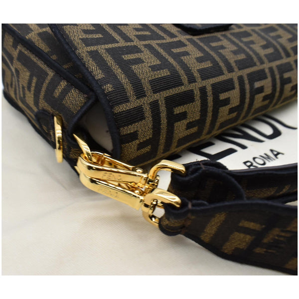 FENDI Mini Baguette Zucca Canvas Shoulder Bag Brown