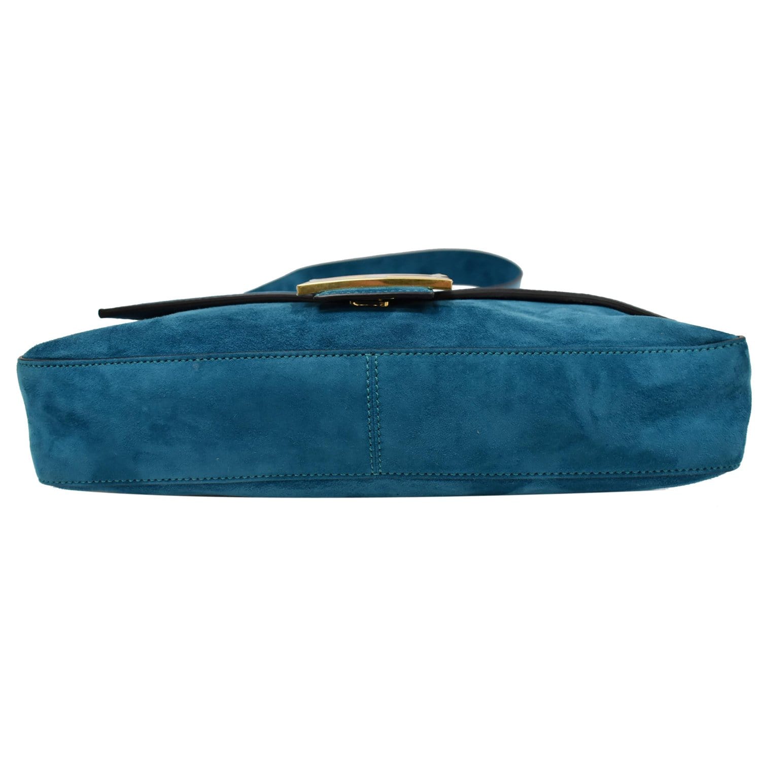 Fendi Baguette Large Suede Shoulder Bag Blue - DDH