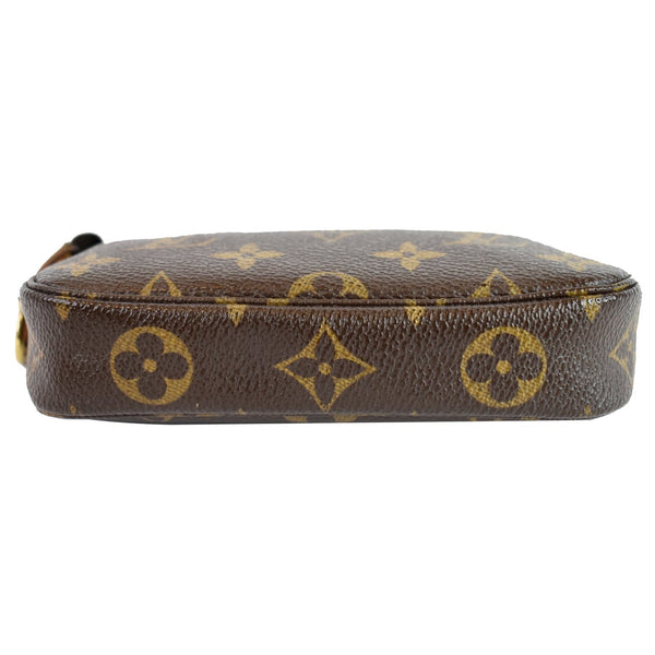 LOUIS VUITTON Mini Pochette Monogram Canvas Accessories Pouch Bag Brown