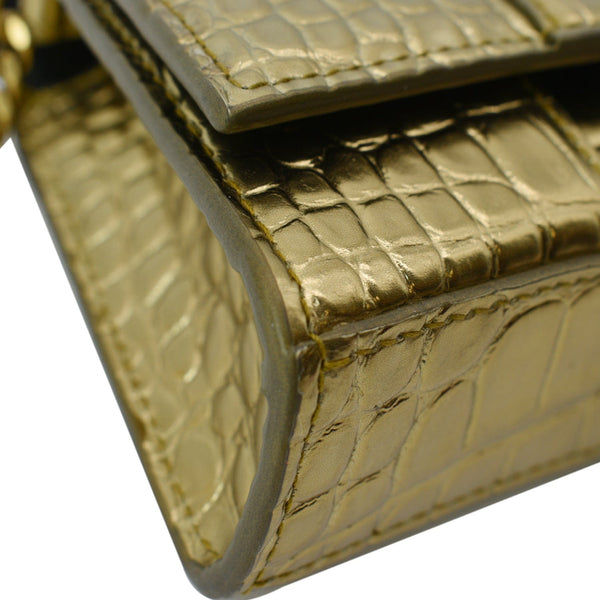 Balenciaga Hourglass Crocodile Leather WOC Crossbody Bag