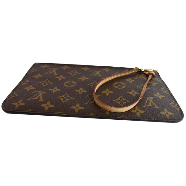 LOUIS VUITTON Pochette Wristlet Pouch Monogram Canvas Neverfull MM Brown