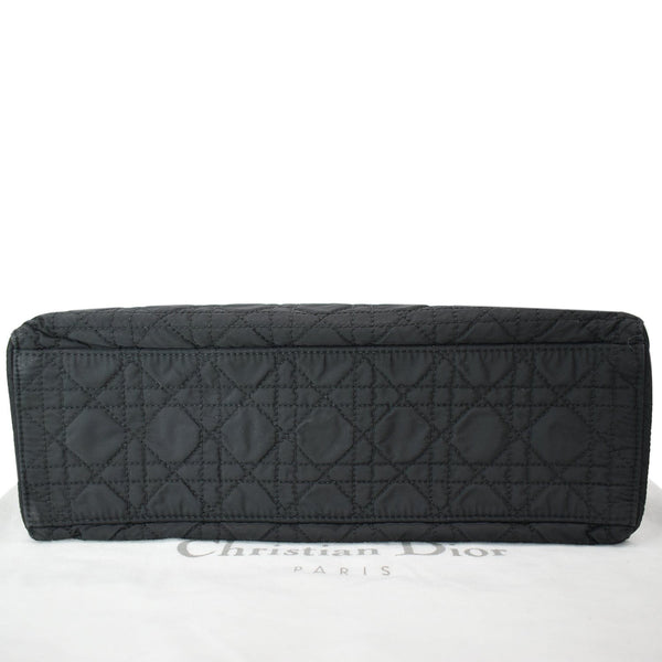 CHRISTIAN DIOR Lady Dior Vintage Nylon Cannage Canvas Tote Bag Black