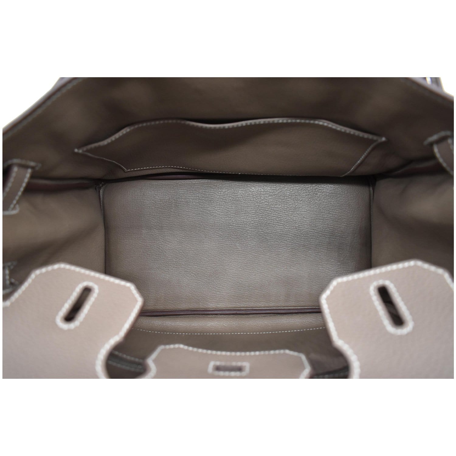 HERMES Birkin 25 Hand Bag Togo Leather Etoupe Purse 90194951