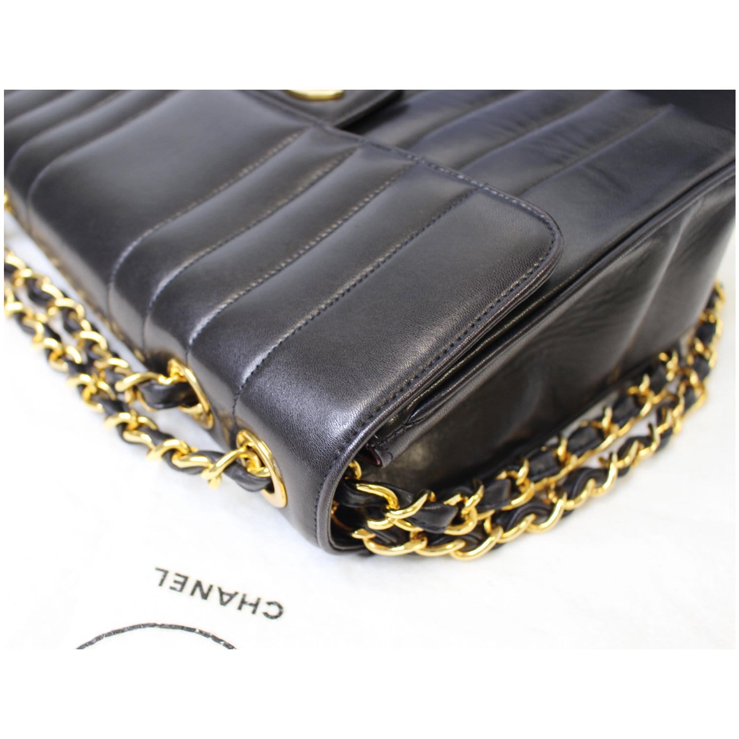 Chanel Entwined Chain Top Handle Flap Bag Quilted Lambskin Small