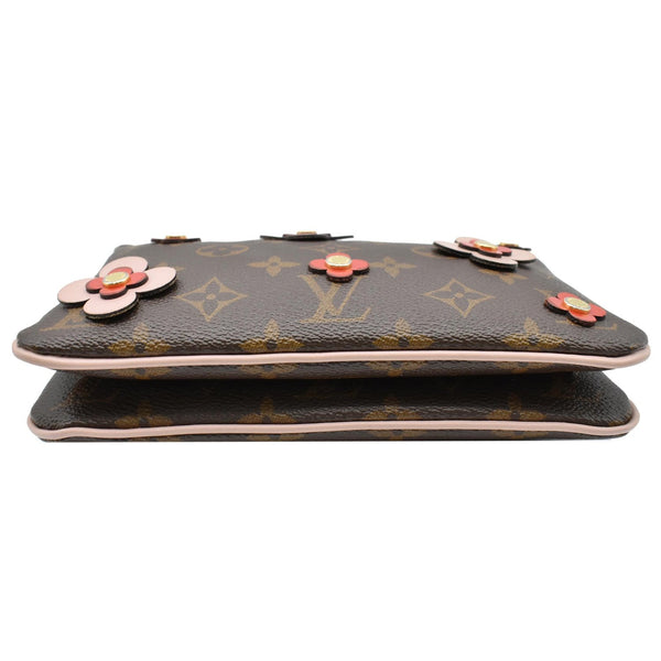 LOUIS VUITTON Blooming Flowers Pochette Monogram Canvas Chain Crossbody Bag Brown