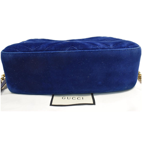 GUCCI GG Marmont Velvet Small Crossbody Bag Blue 447632