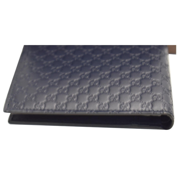 GUCCI Micro Guccissima Large Bi-fold Leather Wallet Black 292534