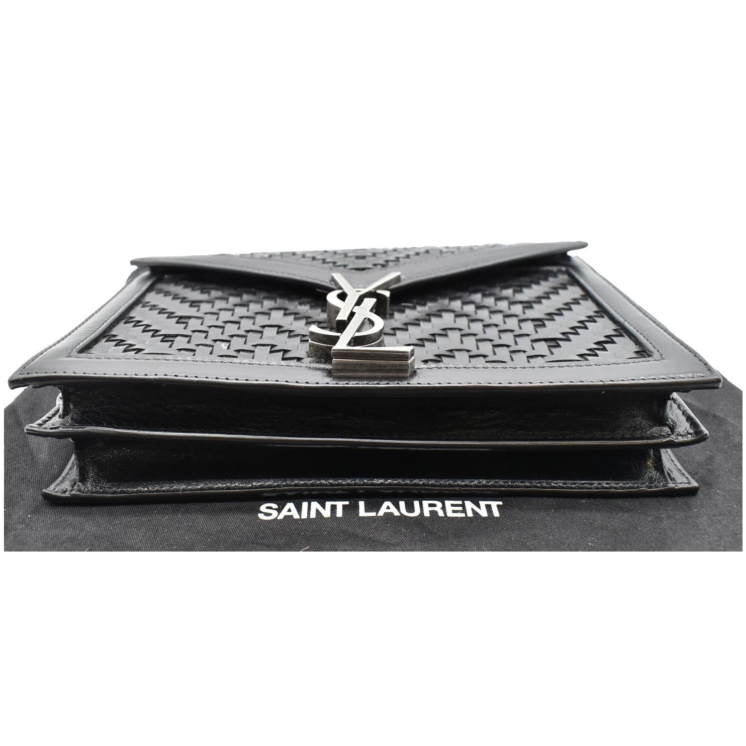 Saint Laurent Patent Leather Monogram Cassandra Medium Chain Bag (SHF- –  LuxeDH