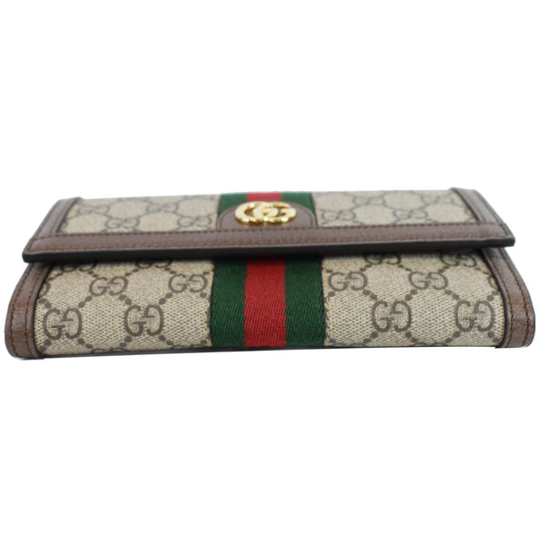 GUCCI Ophidia GG Continental Supreme Canvas Wallet Beige 523153