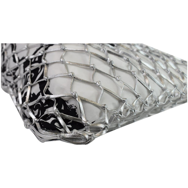 PRADA Rete Fabric Mesh Tote Bag Black/White