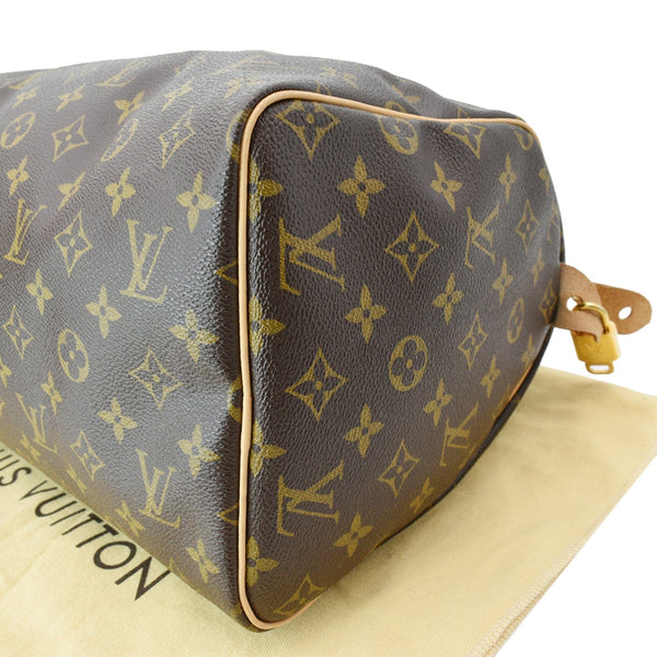 LOUIS VUITTON Speedy 30 Monogram Canvas Satchel Bag Brown