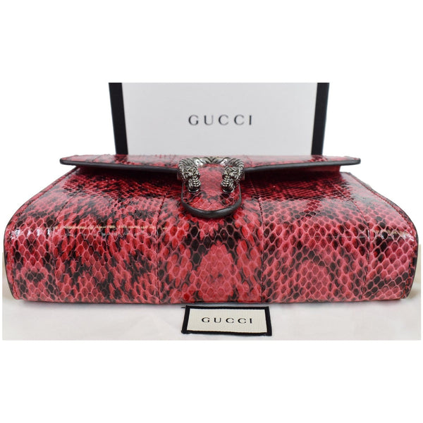 GUCCI Dionysus Mini Python Leather Crossbody Chain Wallet Red 401231