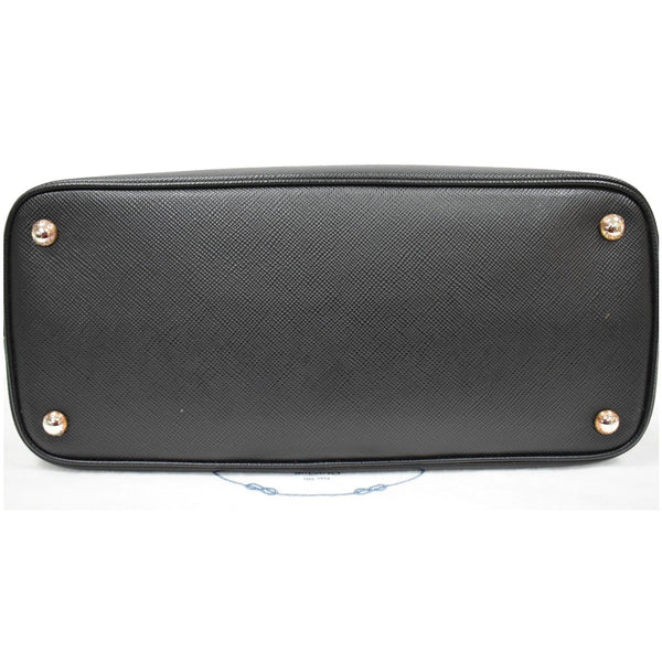 PRADA Double Handle Saffiano Cuir Leather Tote Shoulder Bag Black