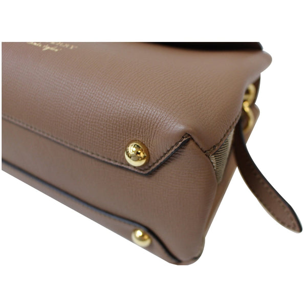 BURBERRY Camberley Small House Check Leather Shoulder Bag Beige