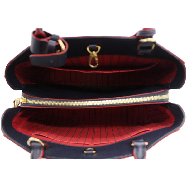 LOUIS VUITTON Montaigne MM Monogram Empreinte Shoulder Bag Navy Blue