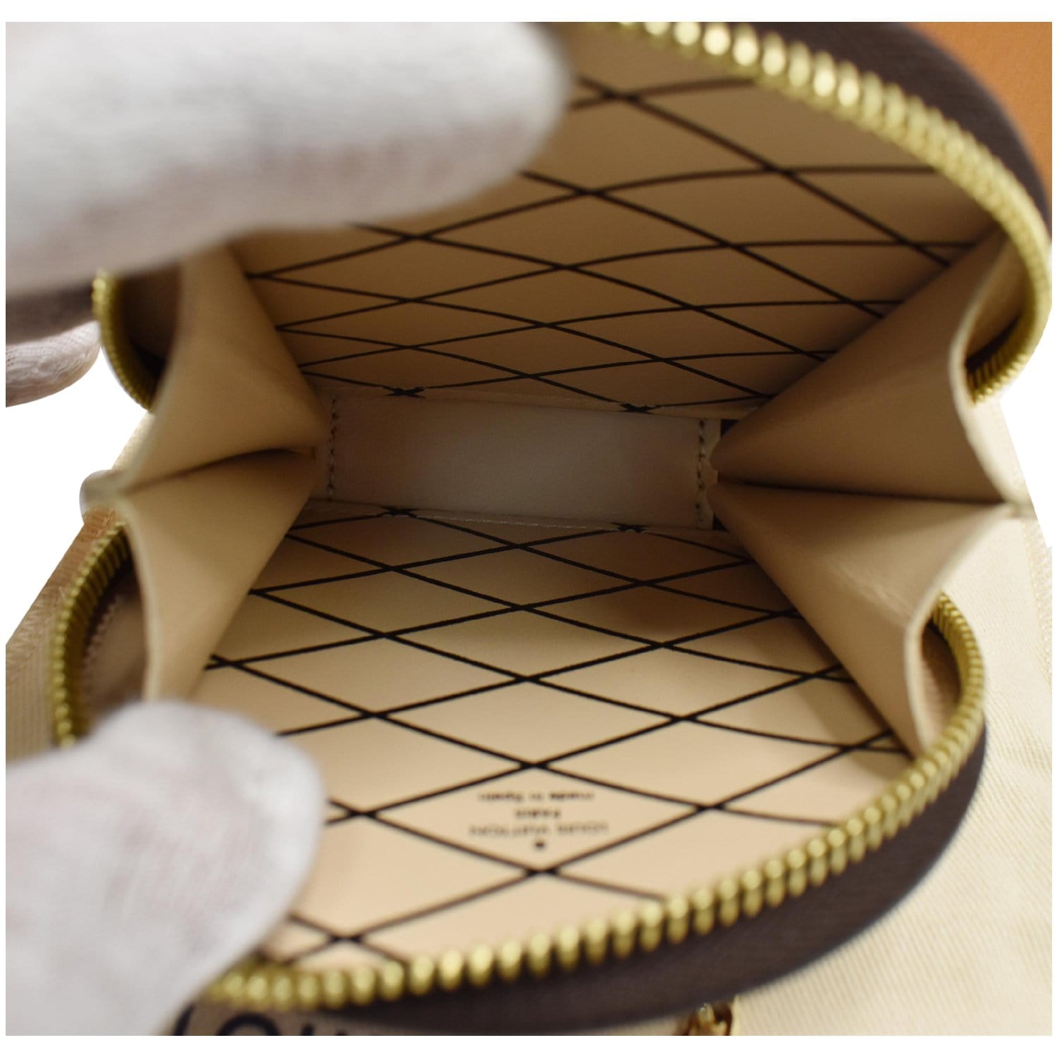 LOUIS VUITTON Catogram Micro Boite Chapeau Canvas Hat Box Bag Marron/O