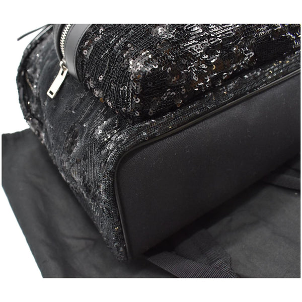 YVES SAINT LAURENT Mini City Sequin Leather Backpack Bag Black