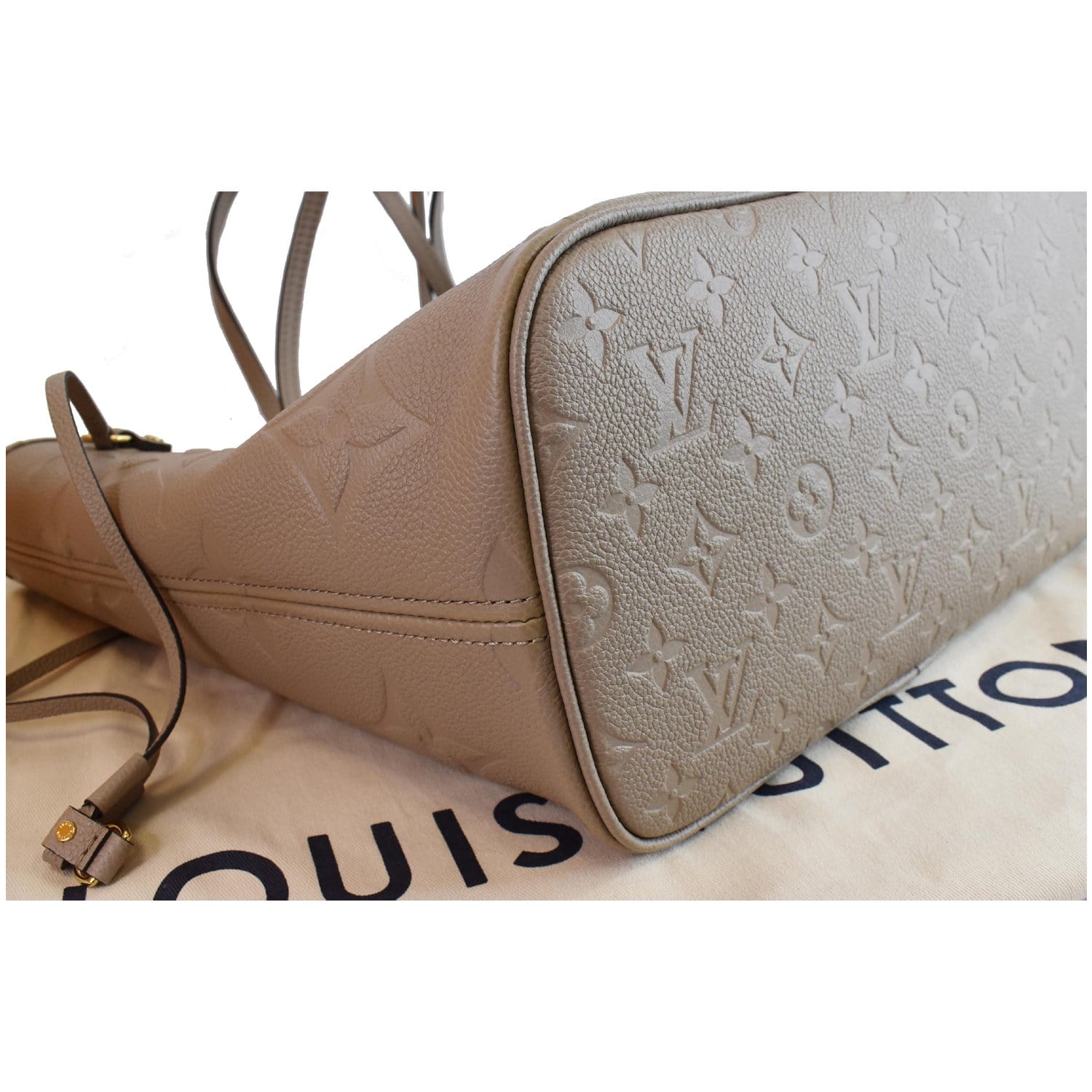 Louis+Vuitton+Neverfull+Tote+MM+Beige+Leather for sale online