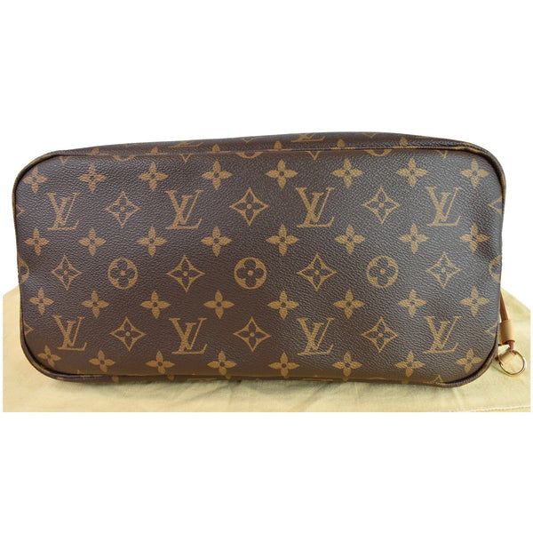Louis Vuitton Neverfull MM Monogram Canvas Tote Bag - flat brown base
