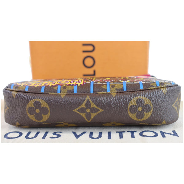 LOUIS VUITTON Mini Pochette Christmas Monogram Canvas Accessoires Pouch Brown