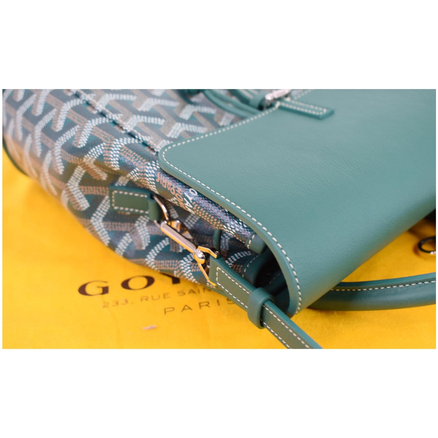 GOYARD Goyardine Calfskin Mini Alpin Backpack Green 740428