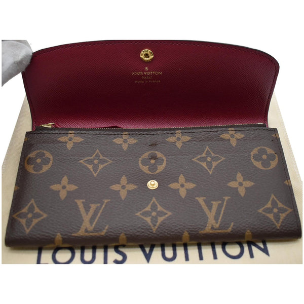 LOUIS VUITTON Emilie Monogram Canvas Wallet Fuchsia