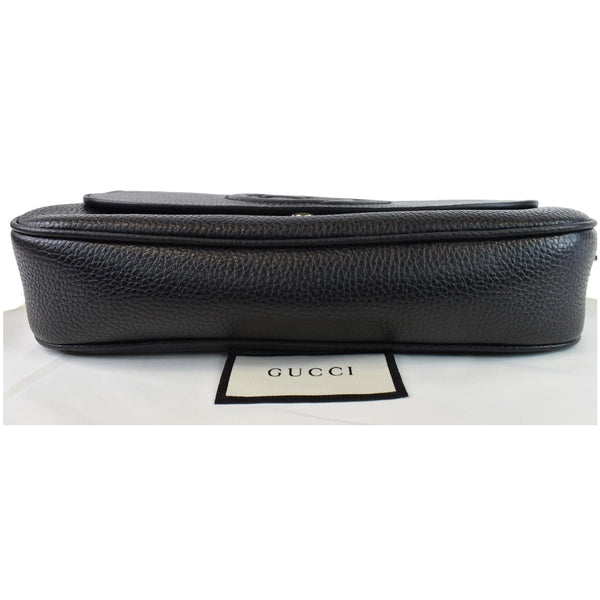 GUCCI Soho Chain Flap Leather Shoulder Bag Black 536224
