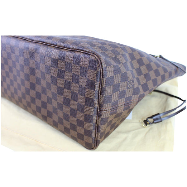 Louis Vuitton Neverfull GM Damier Ebene Satchel Bag - corner from close