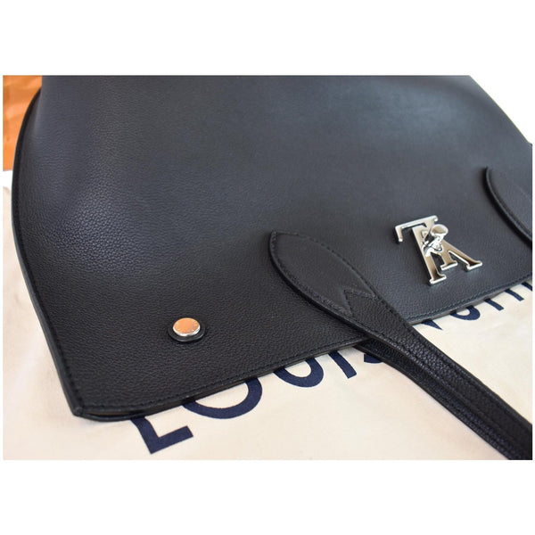 Louis Vuitton Lockme Go Leather Shoulder Tote Bag - top side view