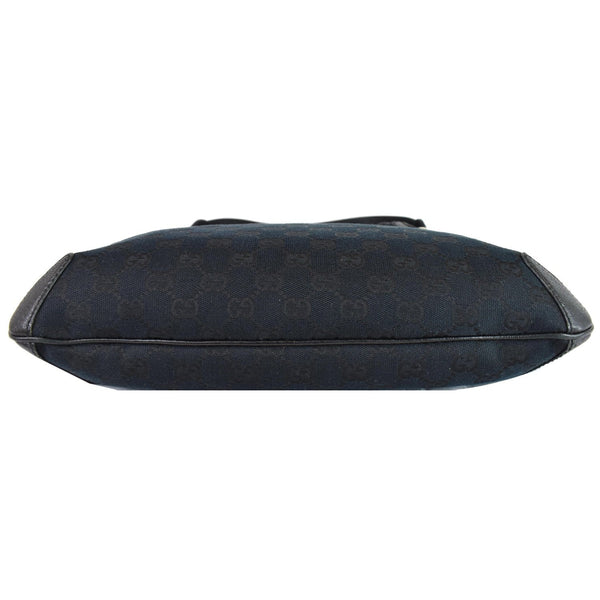 GUCCI Creole Monogram Leather Hobo Bag Black 145826