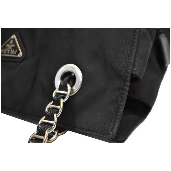 PRADA Tessuto Nylon Tote Shoulder Bag Black