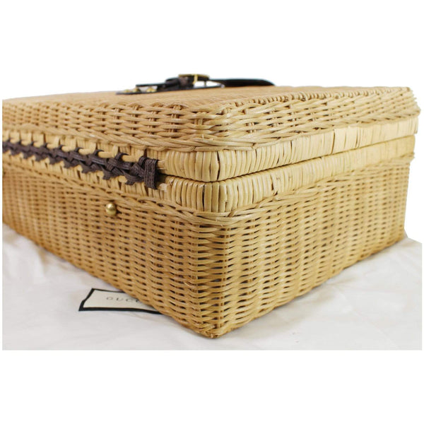 Gucci Neutral Wicker Suitcase Handbag - Tan Color | available at DDH