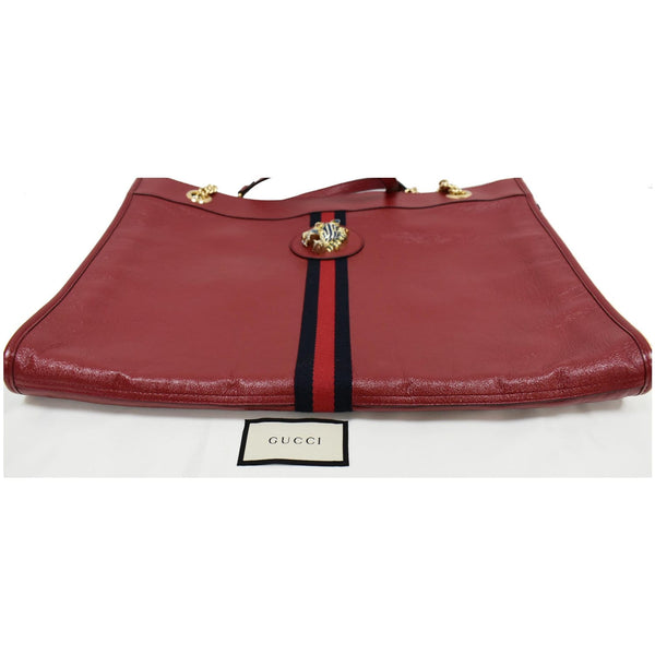 GUCCI Rajah Large Leather Tote Shoulder Bag Red 537219