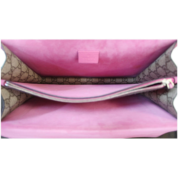 GUCCI Dionysus Embroidered Medium GG Supreme Shoulder Bag Beige