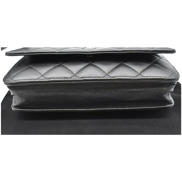 CHANEL WOC Lambskin Leather Chain Crossbody Bag Black