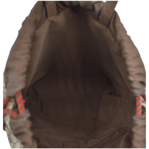 Gucci Neo Vintage Drawstring GG Supreme Canvas Backpack inside view