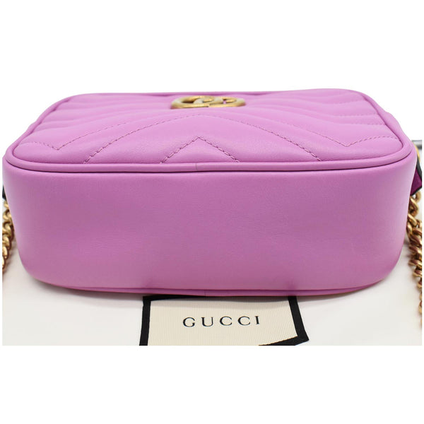 GUCCI GG Marmont Matelasse Mini Leather Crossbody Bag Purple 448065
