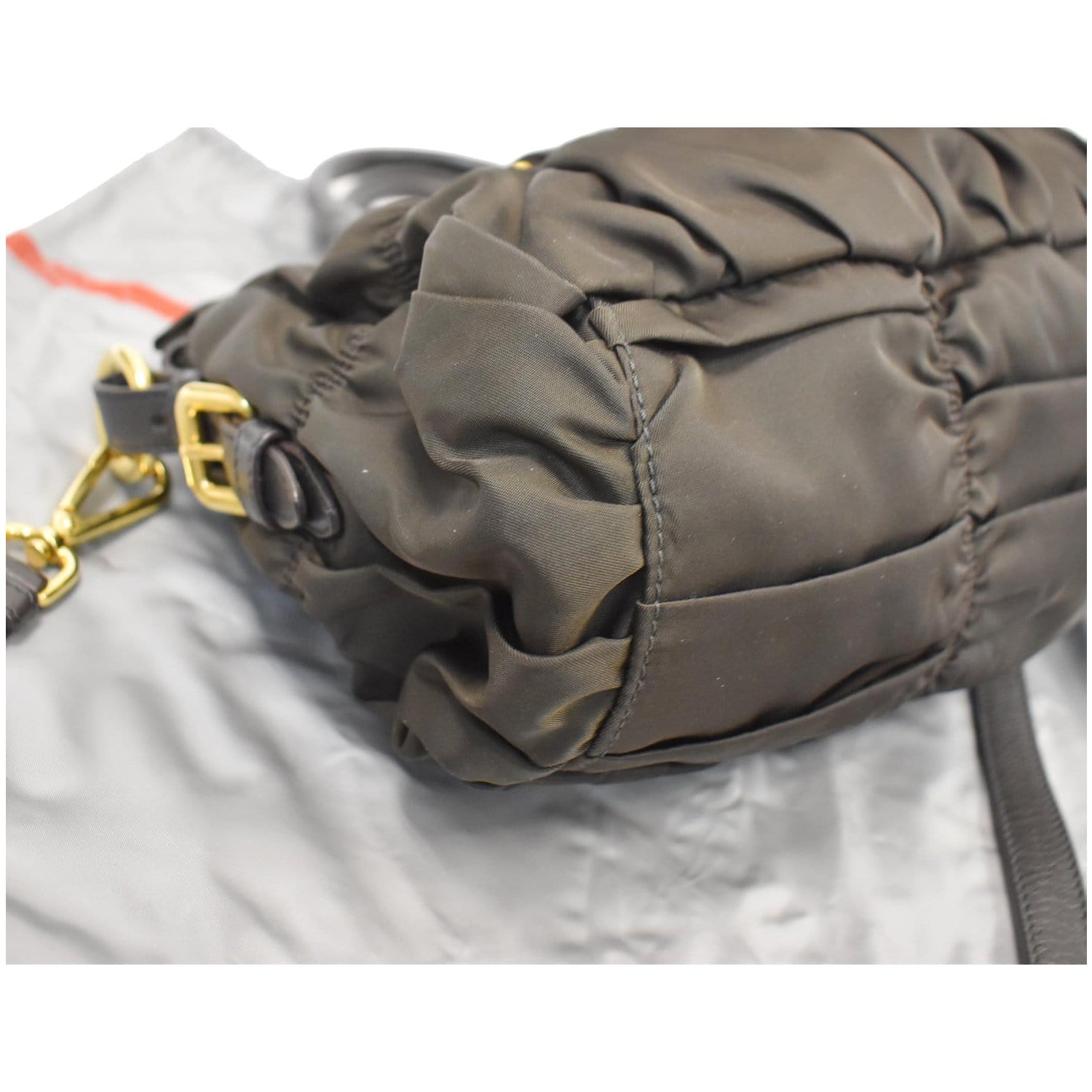 Prada Tessuto Gaufre Nylon Shoulder Bag in Black Color