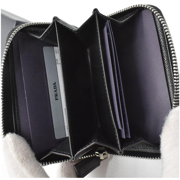 PRADA Saffiano Leather Card Holder Black