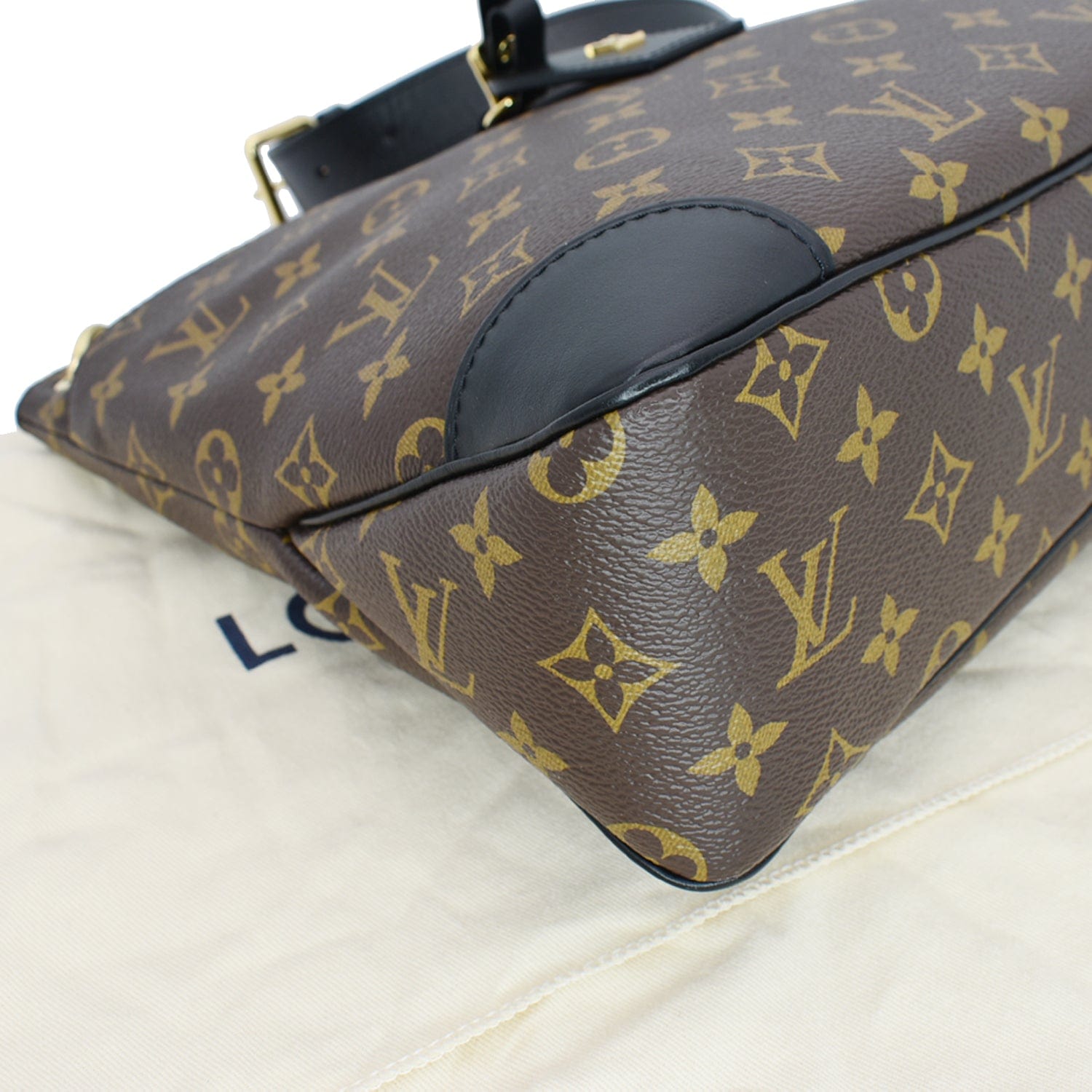 Louis Vuitton ODEON TOTE MM in BROWN/BLACK CANVAS. ITEM# N45283. NEW &  AUTHENTIC
