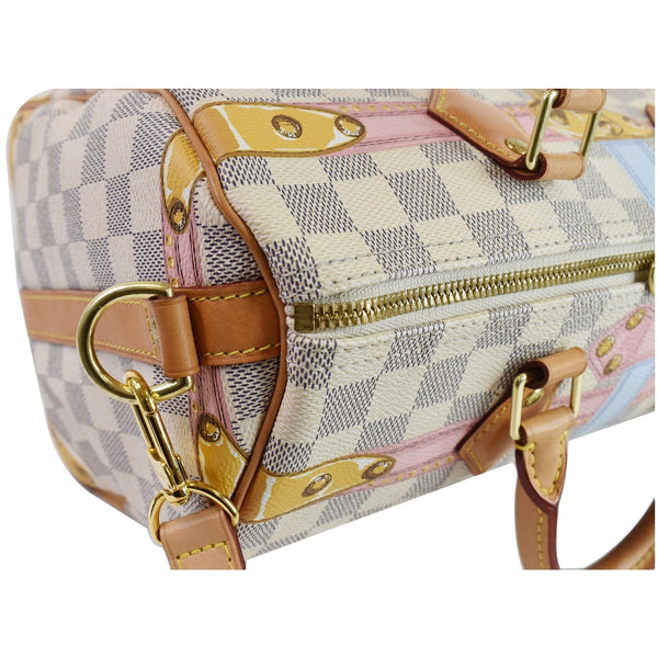 LOUIS VUITTON Trunks Speedy 30 Bandouliere Damier Azur Shoulder Bag White