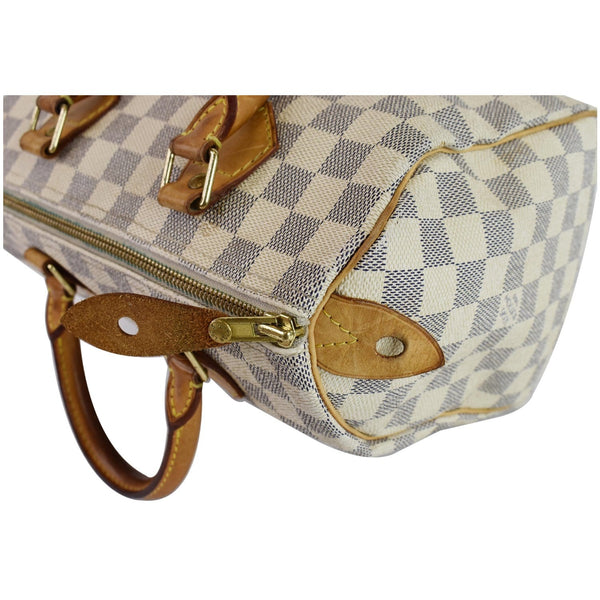 LOUIS VUITTON Speedy 25 Damier Azur Satchel Bag White