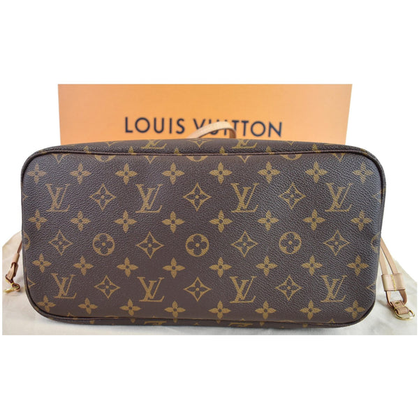 LOUIS VUITTON Neverfull MM Monogram Canvas Tote Shoulder Bag Brown