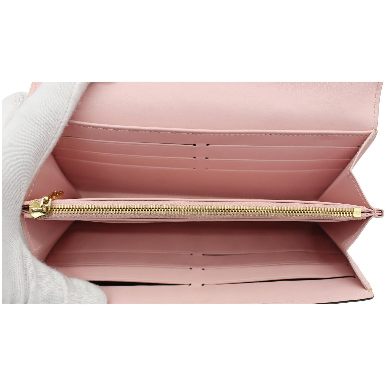 Louis Vuitton Pink Monogram Vernis Sarah Wallet 22la529