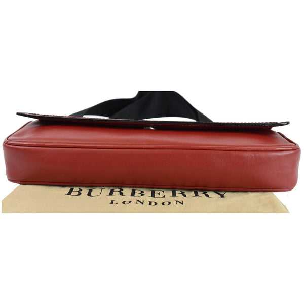BURBERRY Small Pochette Leather Shoulder Bag Red