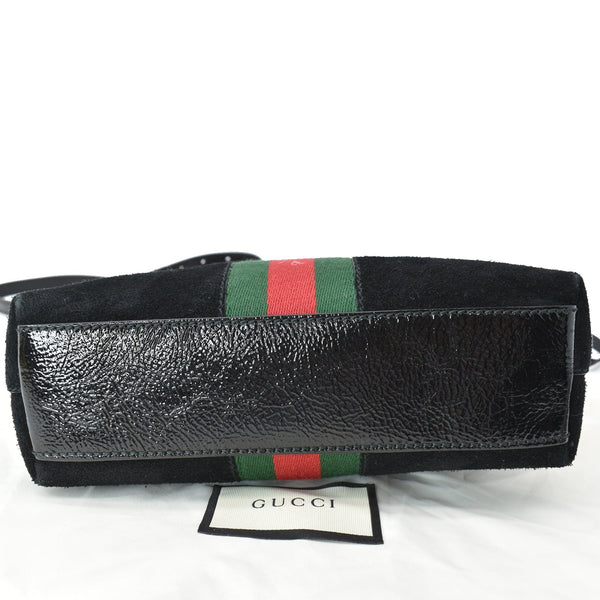 GUCCI Ophidia GG Small Suede Shoulder Bag Black 499621