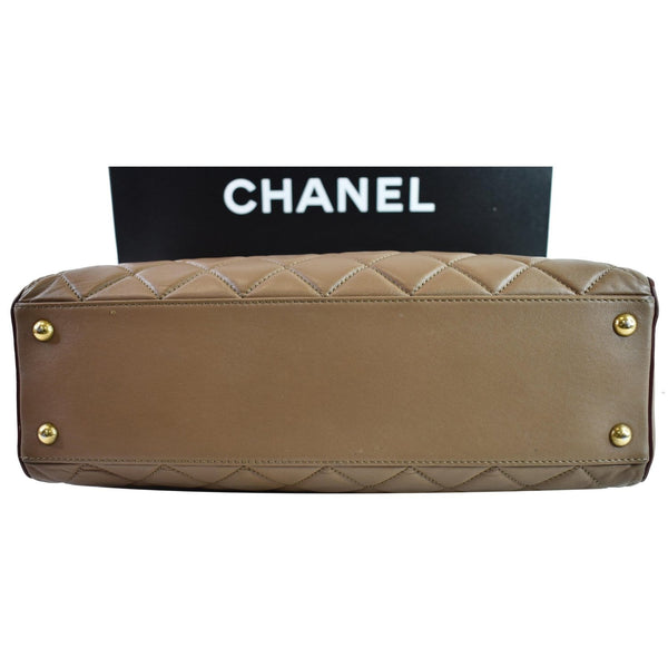 CHANEL Quilted Leather Perfect Edge Shopper Tote Brown