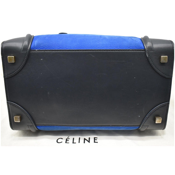 CELINE Mini Luggage Nubuck Calfskin Suede Leather Tote Bag Tri-Color