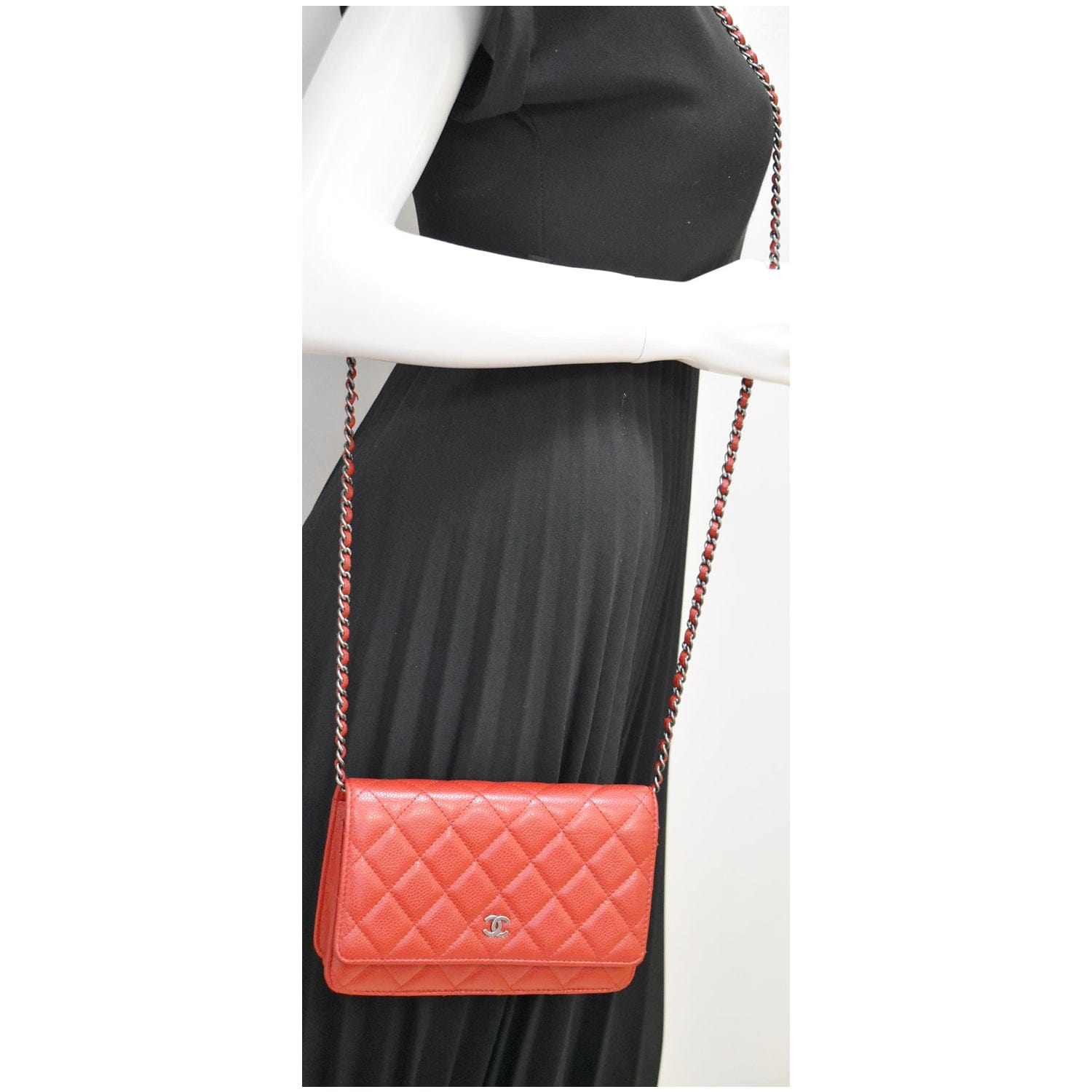 Chanel 22P WOC Classic Flap CC Red Caviar Calfskin Leather CF